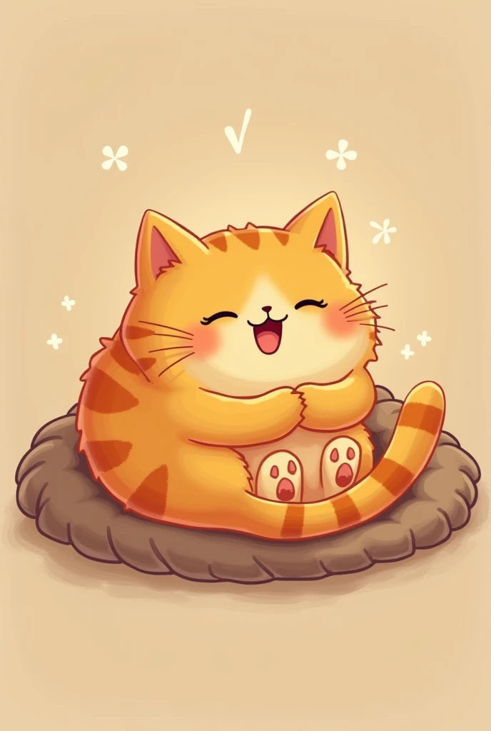 Sleepy orange cat cartoon