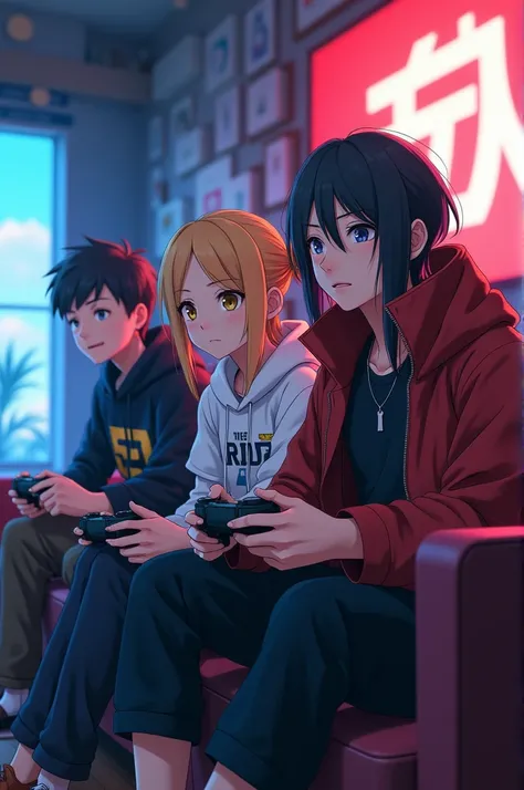 personnages d&#39;anime assis sur un canapé jouant à des jeux vidéo sur ps5, Style animé 4 k, Hidan dans GTA V, Art animé tendance, Hidan, fond d&#39;écran animé, Anime dur à cuire 8 K, Style artistique de Naruto, Style animé. 8k, ambiance animée, Anime 8K...