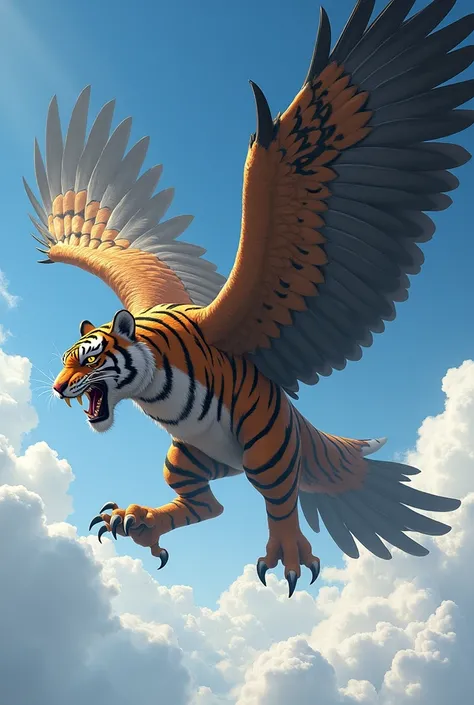 tiger and bird combination dangerous Animal fly sky