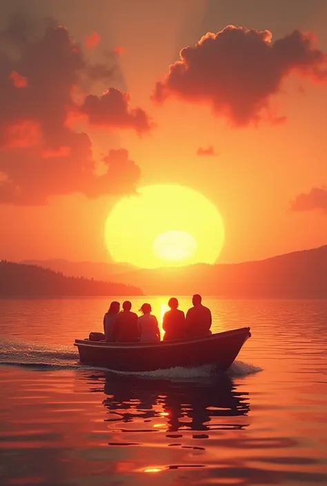 In the late afternoon, everyone went on a boat trip and watched the sun set