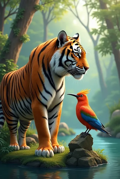 Tiger and bird