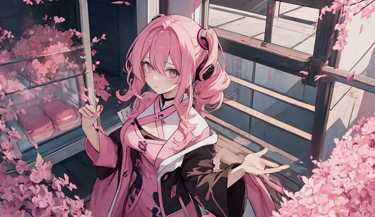 anime Woman with pink hair, come in to the house, in house 2 dead body,