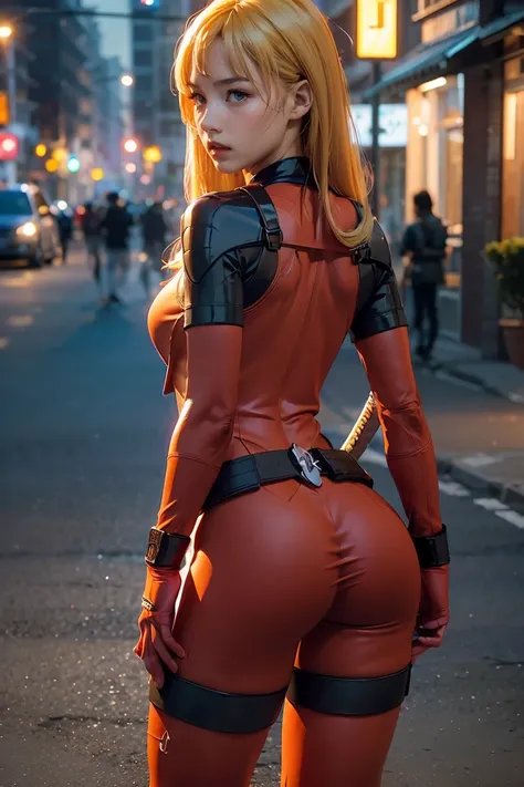 (((3d,cgi))) “cartoon art-style” realistic portrait of a sexy and busty female superhero character in the style of deadpool, i h...