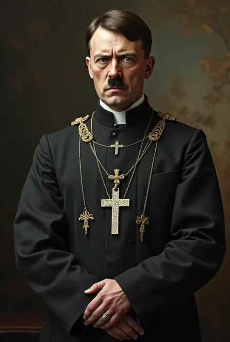 Young Adolf Hitler in a Catholic priest&#39;s outfit