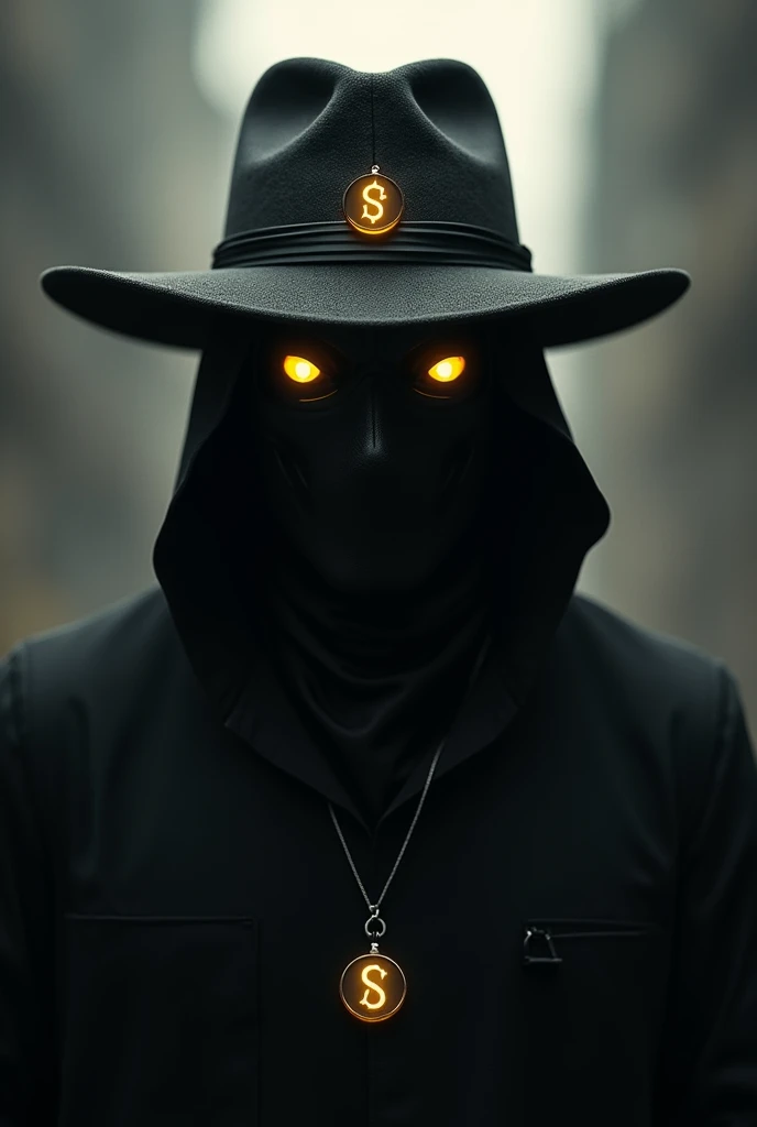 ultra high resolution, detailed, best quality, badgetype,solo badge,counter strike2 type badge,solo,looking at viewer,yellow eyes,1boy,male focus,no humans,mask,glowing,simple background,portrait,straight-on,plague doctor, hat, proportional, noire, minimal...