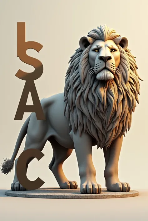 Word Isaac with lion on side
