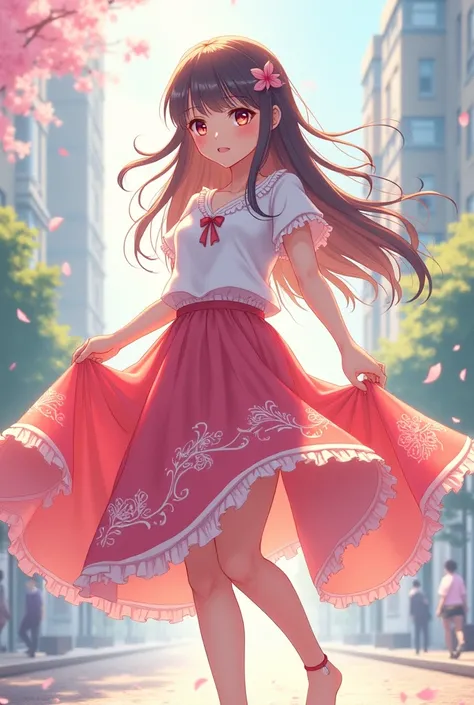 Anime girl with skirt If reproducing