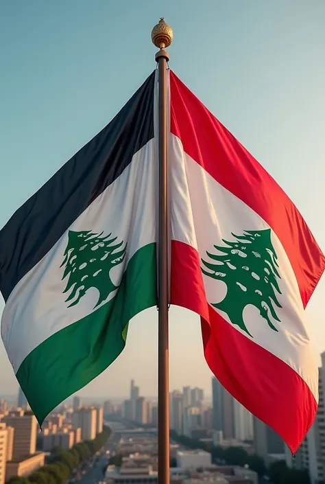 I want a picture where the Palestinian and Lebanese flags are in solidarity with each other 