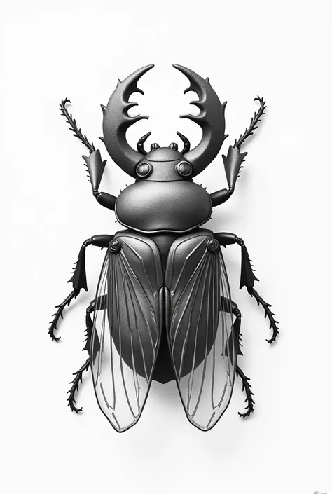 Create a drawing of the back of a Beetle with an open hood in pencil drawing style 