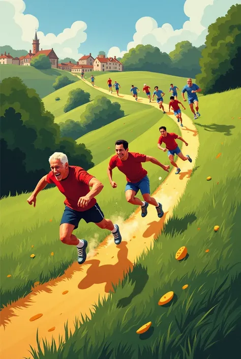 make me a poster/image of cooper&#39;s hill cheese-rolling and wake up that is nice, that it is well made and vertical, not horizontal.,
 that it is good quality so it can be printed.
At the same time, it does not have the meta watermark, so it is a genera...