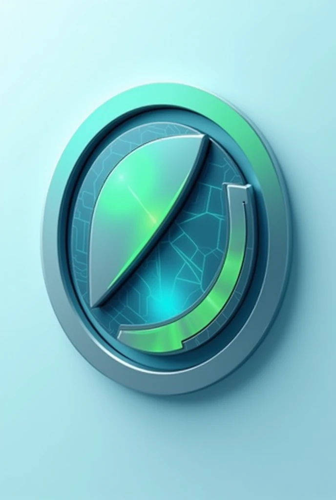 a futuristic logo, technology, blue,green,grey colors, clean lines, minimalist design, abstract shapes, simple geometric patterns, 3d render, high-tech, digital, computer science, artificial intelligence, (best quality,4k,8k,highres,masterpiece:1.2),ultra-...