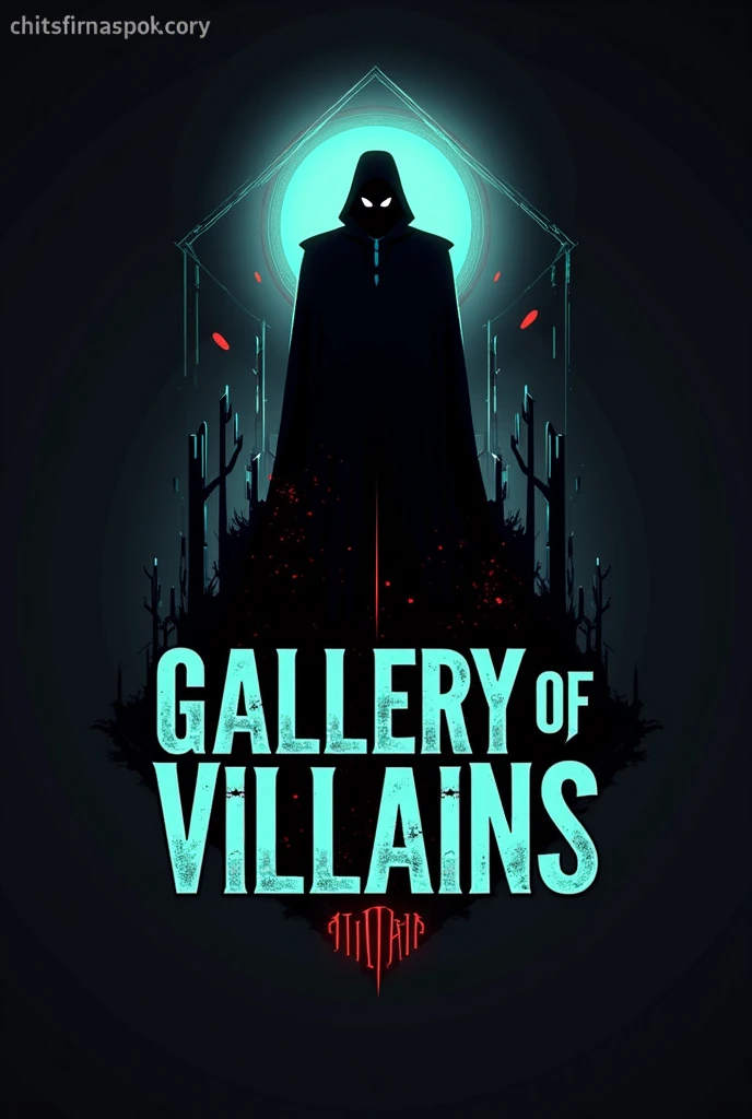 Simple logo for a podcast about super villains, written below "gallery of villains"
