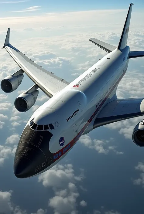 NASA 747 carrying a rocket 


