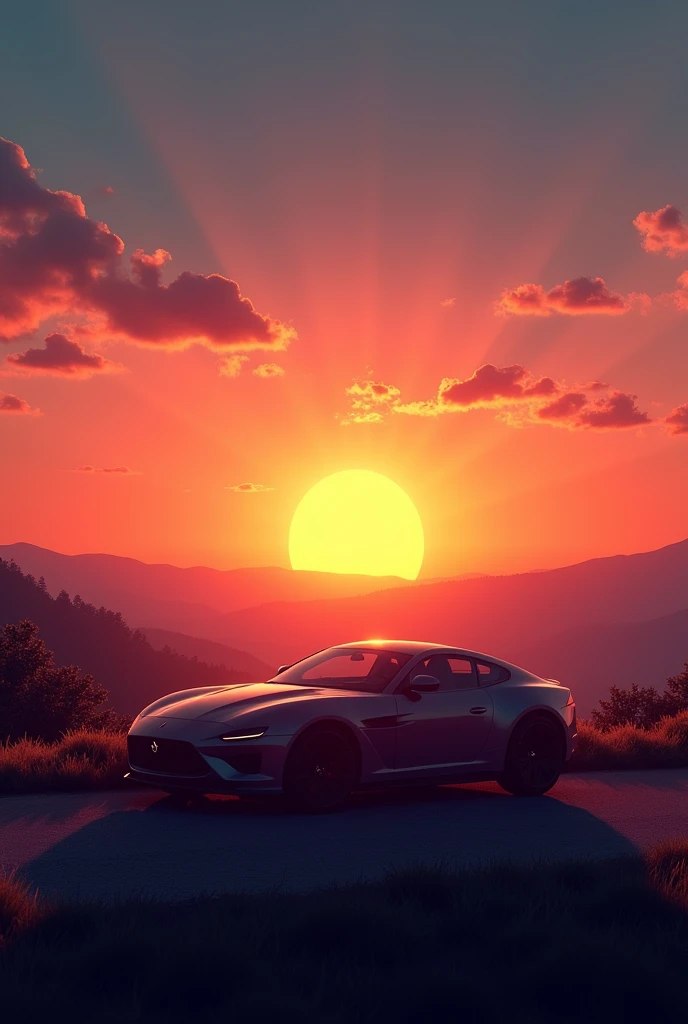 Car sunrise 