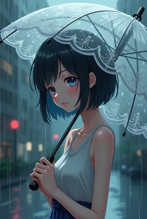 Anime character holding umbrella for 