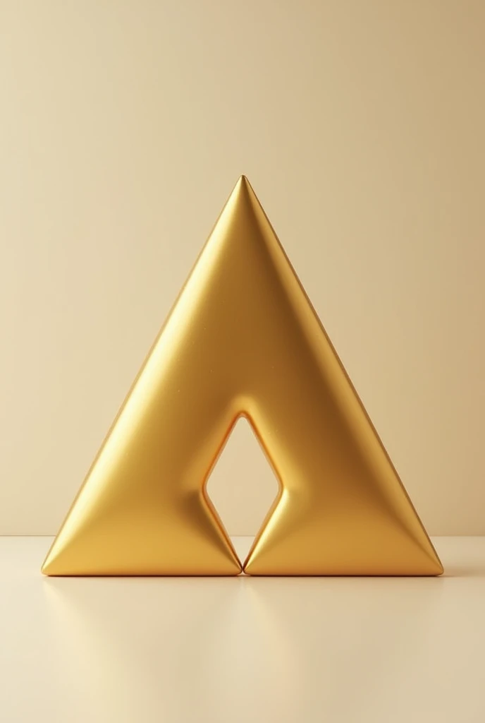 Golden abstract figure in the shape of a tracheal triangle 