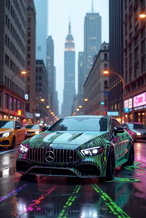 Benz with slime motifs in New York