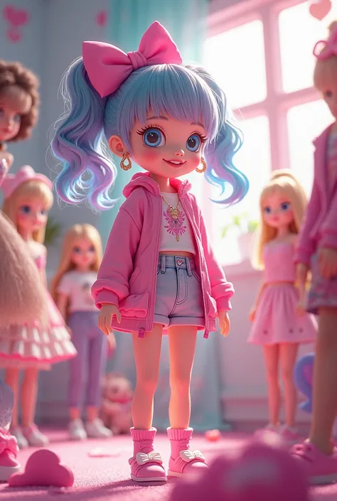 A cute anime that loves barbie .