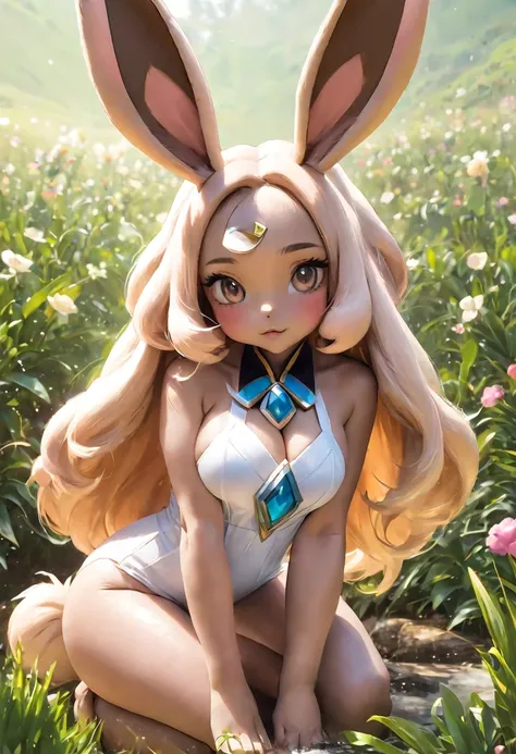 Lopunny Pokémon lapin, c une femelle c poile son brun et elle à un corps de rêve.