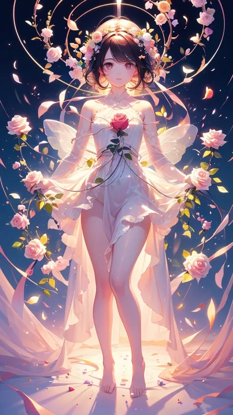 High resolution、high resolution、Clear images、Perfect Anatomy、Accurate anatomy、Rose flower person、Rose Fairy、Surrounded by roses