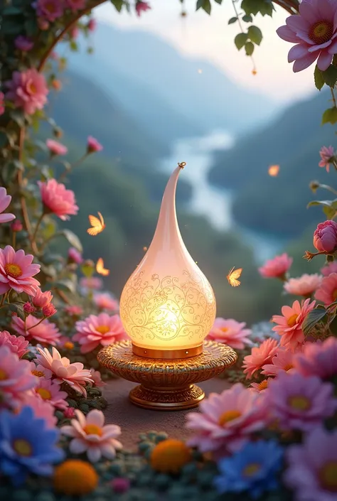 Fairy lamp, flowers with views