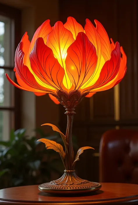 Lamp in the shape of a large flower 