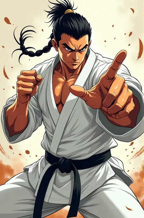 Manga style karate fighter 