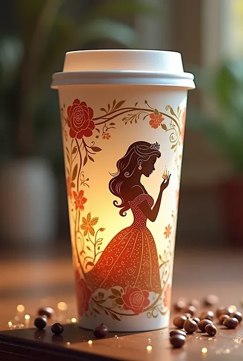 Disney princess themed coffee cup 
