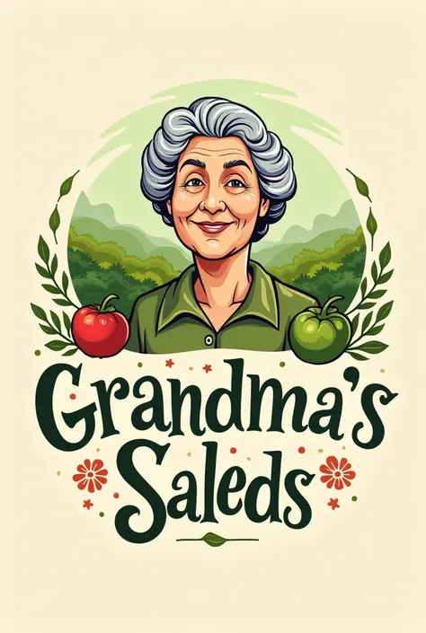 Logo of a salad company that says &quot;Grandma&#39;s Salads&quot; 
