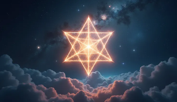  merkabah and in the background  sky cosmos with many stars and orbs