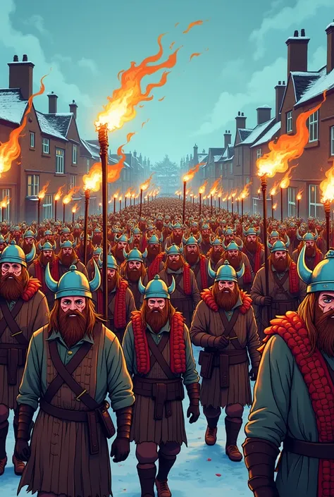 Up helly aa viking festival. acartoon