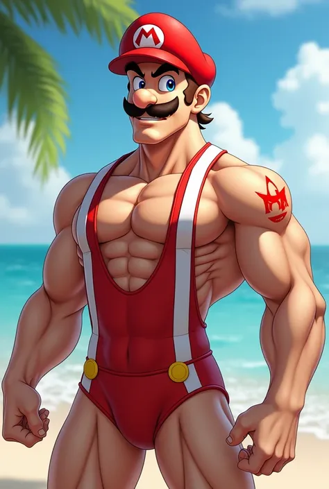 Mario bros breasts in swimsuit