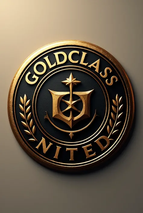 A round symbol saying GoldClass United 