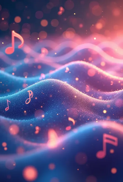 Sound wave　Sound waves　Dancing notes　colorful　Anime Style　