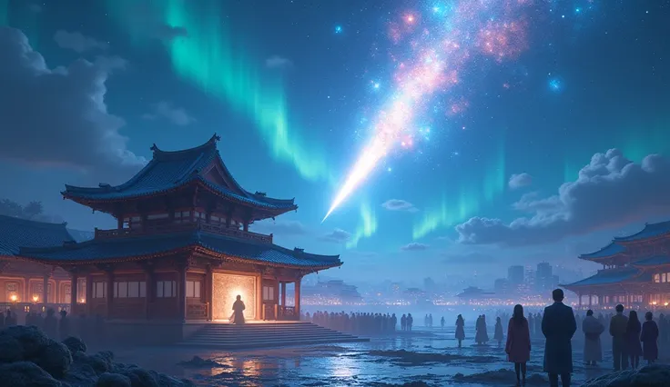 There is a huge comet shining brightly in the vast expanse of space, and a Goryeo-style future city with a blue light beneath it. Inside the traditional building in the center of the city lies a newborn baby, wrapped in a mysterious light, surrounded by pe...