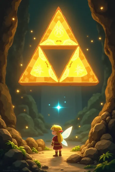 Triforce from Zelda with Navi in N64 style