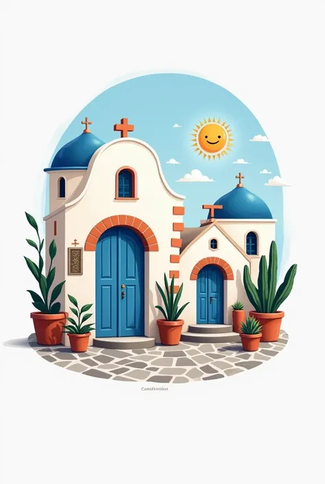 create a cute logo or isotype for a store called santorini