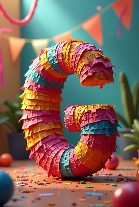 Letter G piñata without eyes
