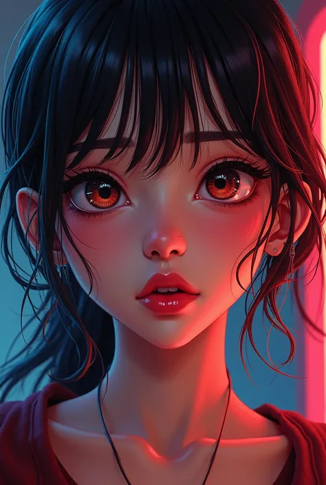 a girl with beautiful detailed eyes, beautiful detailed lips, extremely detailed eyes and face, long eyelashes, comic style, digital art, vibrant colors, dramatic lighting, cinematic composition, highly detailed, 8k, hyperrealistic, masterpiece