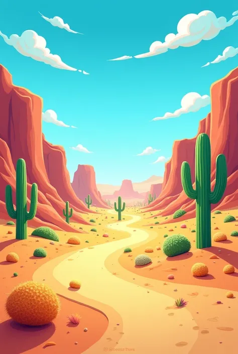 A cartoon photo of the desert without faces