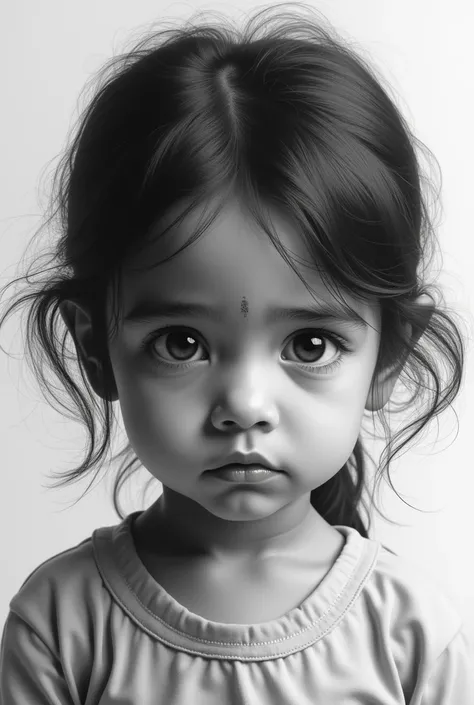 a child in black and white