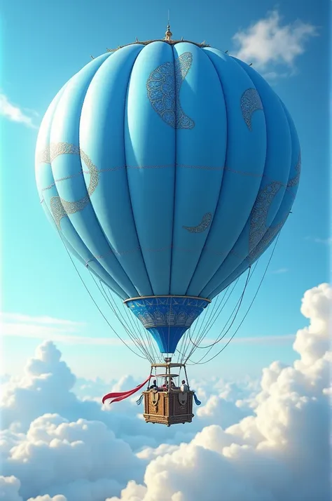 Image of a blue hot air balloon style  