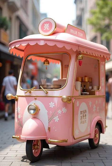 pink milk tea cart design