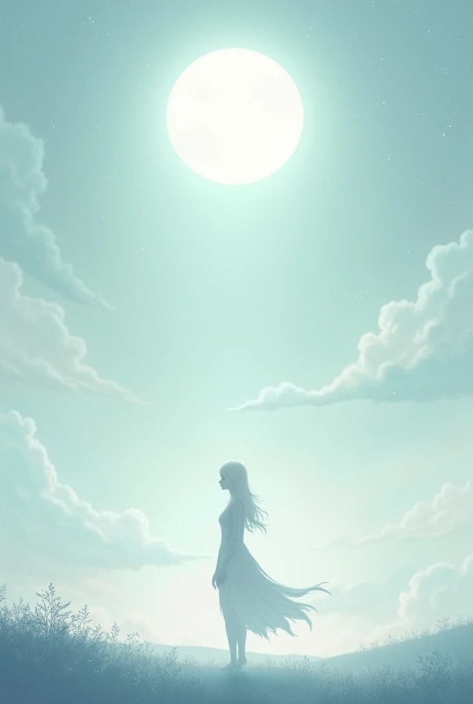 Pale sky、Sparkling、moon、high resolution
