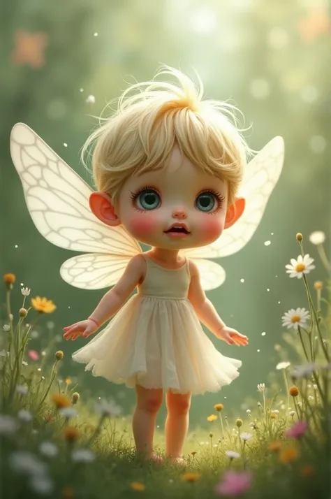 Very tender little fairy who is crying , laughing ,annoyed, blushing 