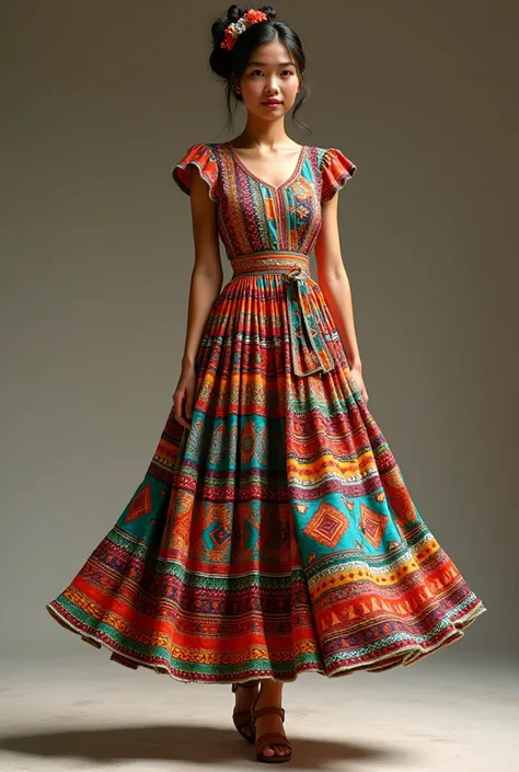 A modern Guatemala inspired dress 
