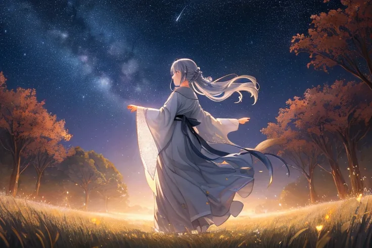 In this carefully woven HD wallpaper，We seem to have crossed the boundaries of reality，Stepping into a fantasy dream on a summer night。Night falls，When all is quiet，Nature in its own way，Slowly opened the prelude to a visual feast。

Starry Sky，Like careful...