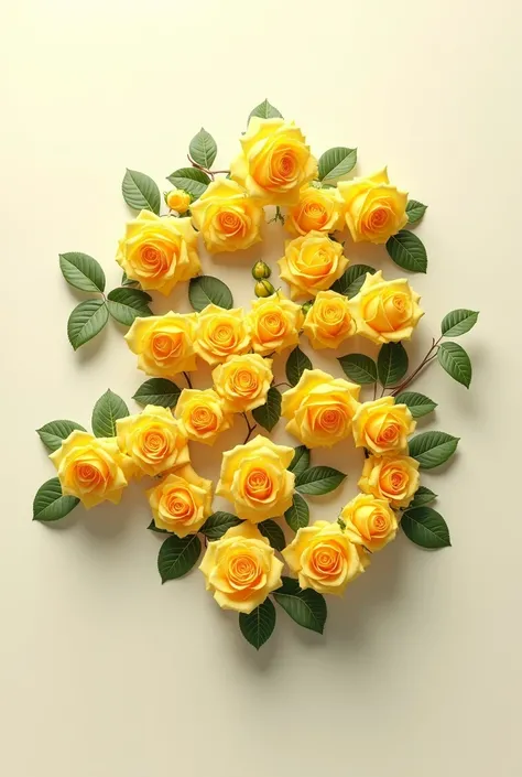 Yellow roses form the Chinese word for &quot;欠&quot;，HD pictures