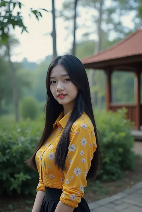 A beautiful asian and young girl.Her facial features are exquisite and fully conform to the golden ratio of human anatomy...Her long,straight long black hair, Big breasts, huge chest, fat body,  beautiful scenery,  big breasts, big, big , busty , big breas...