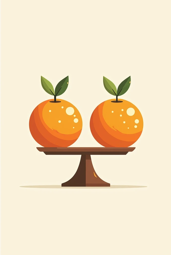 Vector logo design of a scale in the shape of oranges